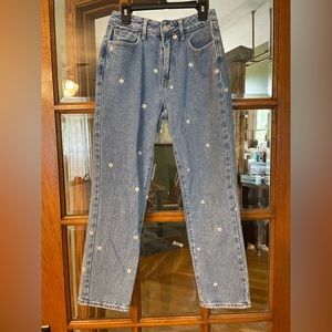 Pacsun Embroidered Flower Mom Jeans